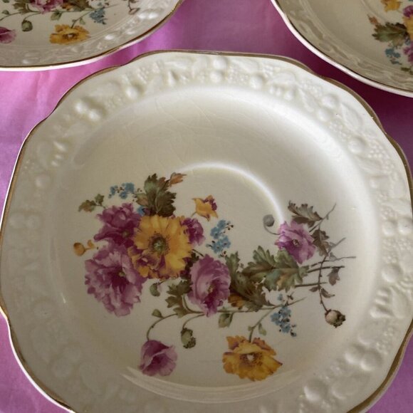 Crocksville China 5” Saucer Plates 838 Floral USA Farmhouse Cottage Brun… - Picture 4 of 6
